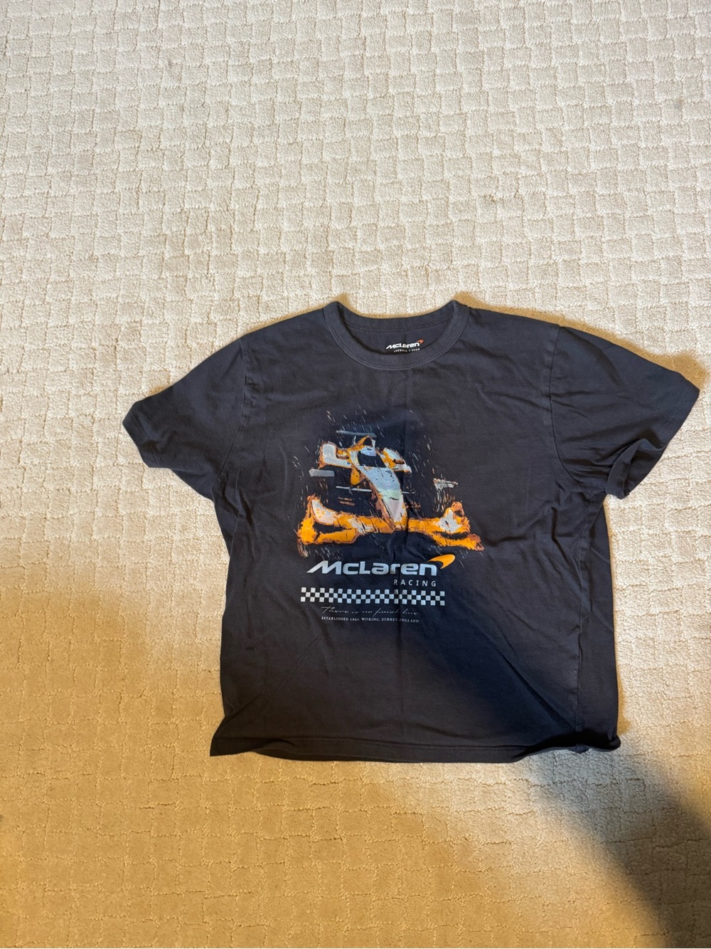 Abercrombie & Fitch Black Crop Top with Orange Graphic